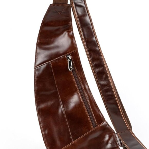 Elegant Leather Sling Bag with Adjustable Strap - Perfect for Travel & Style - Picture 2 of 5